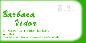 barbara vidor business card